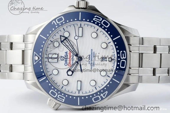 0428 Thermal Seamaster Diver 300M ZF 1:1 Best Edition Blue Ceramic White Dial on SS Bracelet A 7733